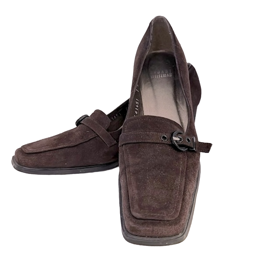 Stuart Weitzman Brown Heeled Loafers